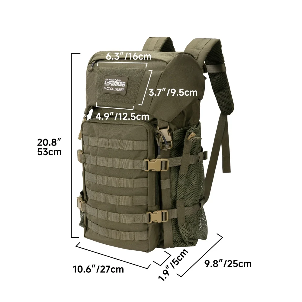 Mochila de nailon para senderismo al aire libre, mochila deportiva para acampar y montañismo, mochila Molle de viaje para senderismo, mochila para hombre con portabotellas - imagen 2