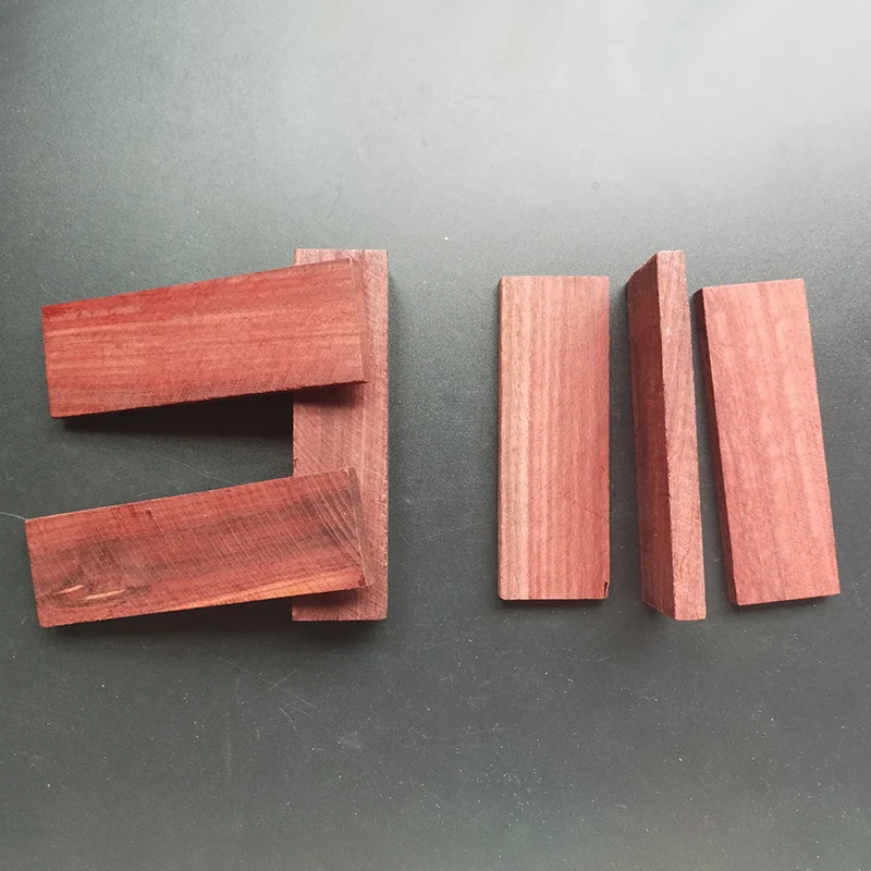 4 tamaños 115X40X7MM 120X40X8MM 120X40X10MM 128X32X27MM mango de cuchillo DIY Material de fabricación sangre madera de sándalo rojo tablero de madera registro