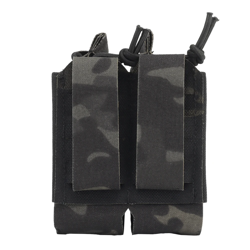 DPMP-Bolsa de doble pistola para revistas, cuerda elástica de choque, bolsa de herramientas para pistola Mag, cinturón táctico MOLLE, accesorios para chaleco de caza Airsoft - imagen 3