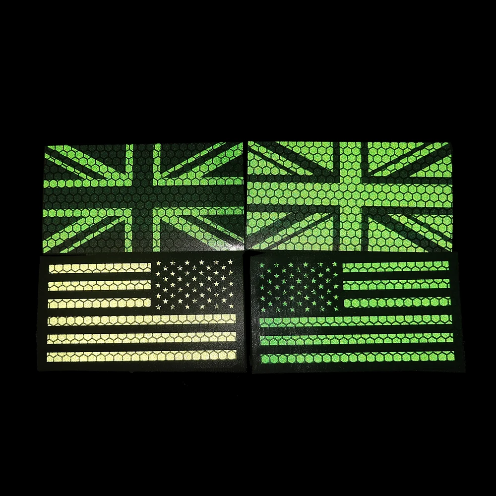 Parche reflectante IR de la bandera británica Union Jack Inglaterra Reino Unido Gran Bretaña Reino Unido aplique militar insignia gancho Fasterner - imagen 3