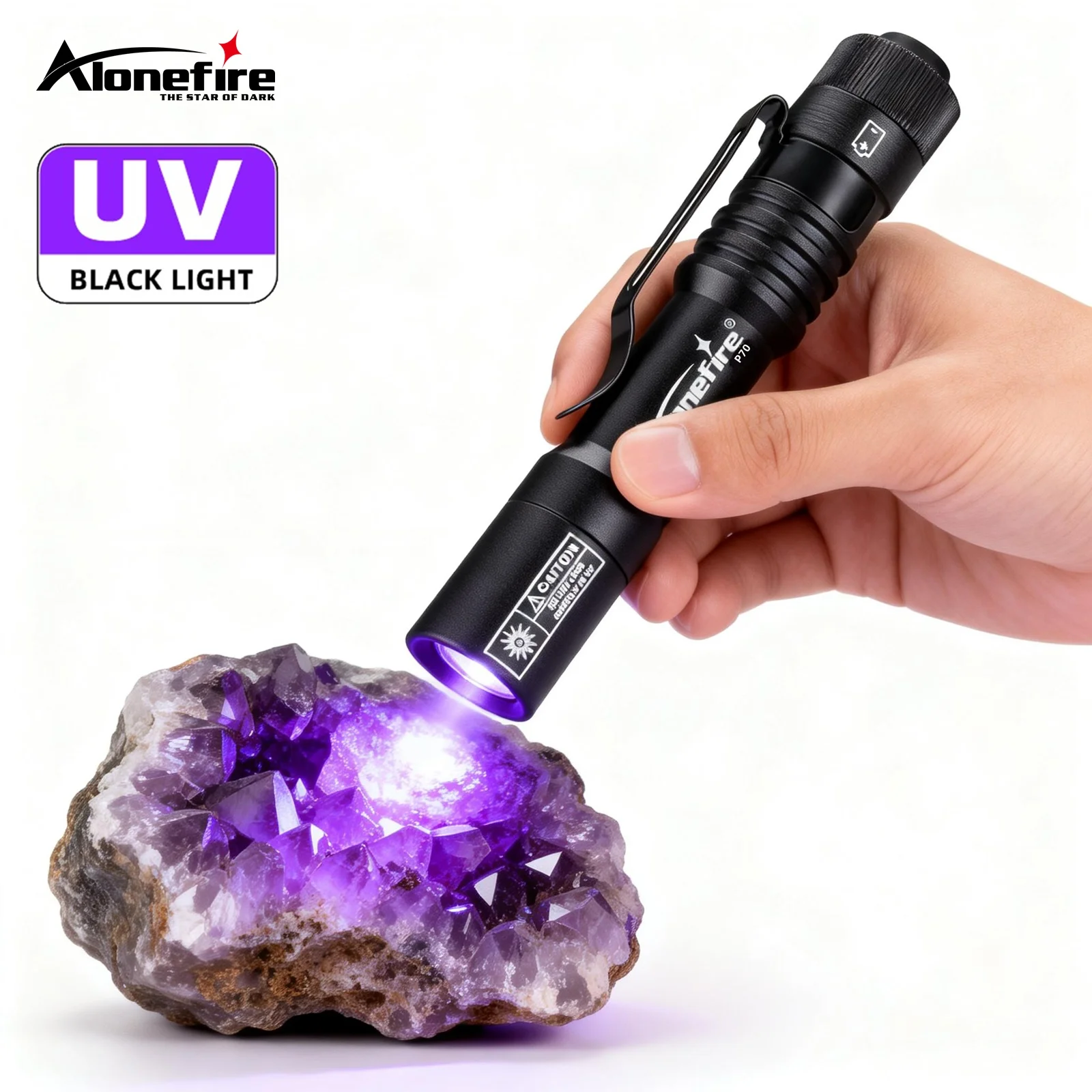 Linterna UV Alonefire Luz Negra para detectar manchas en mascotas