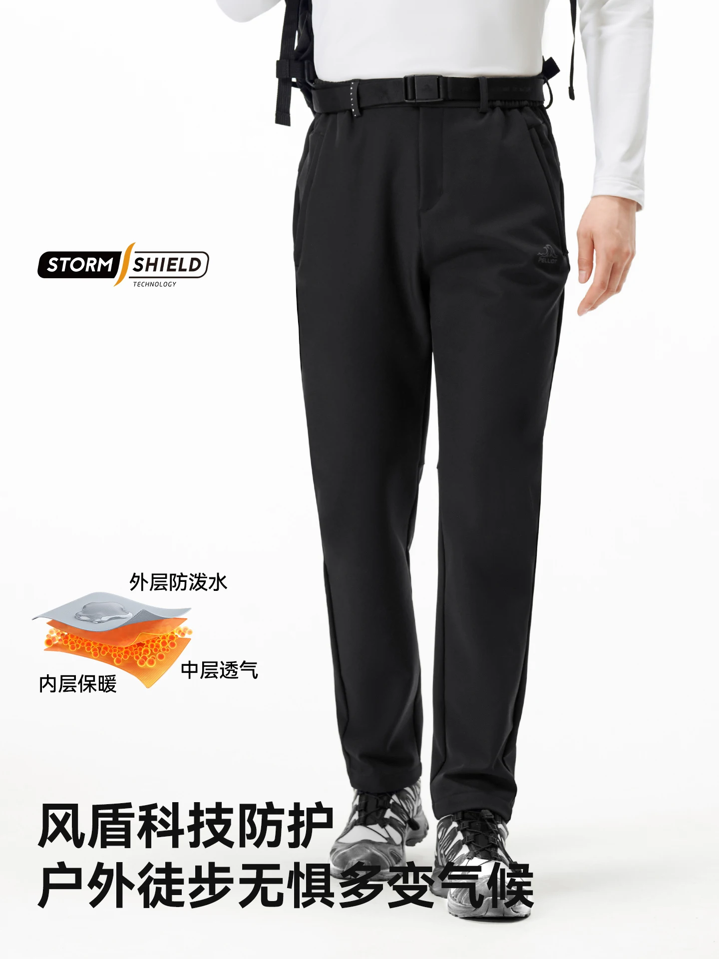 Pantalones de senderismo elásticos de invierno Pelliot para hombre, pantalones Softshell de lana para deportes al aire libre para mujer, pantalones de Trekking de montaña impermeables - imagen 3