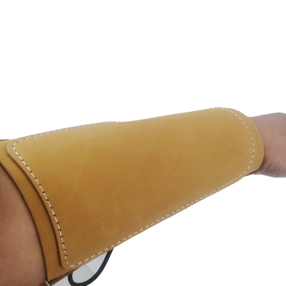Protector de brazo de tiro con arco, guardabrazos de piel de vaca, capa superior de cuero de vaca esmerilado, Protector de brazo de tiro con arco, seguro para el antebrazo - imagen 5