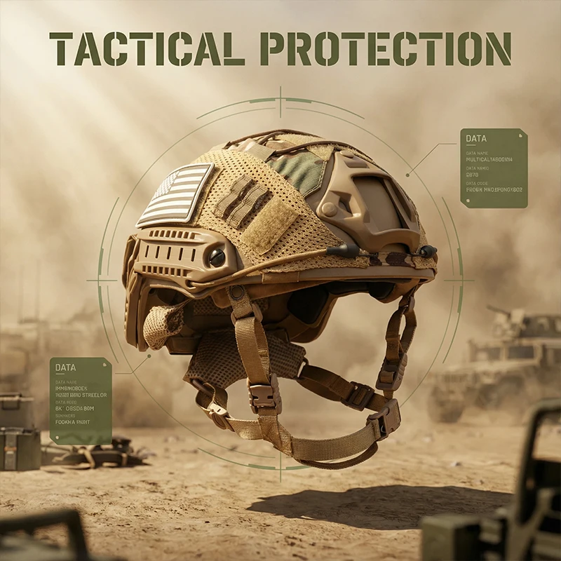 Casco táctico ajustable con bolsa de batería y funda para Airsoft, Cosplay, equipo militar