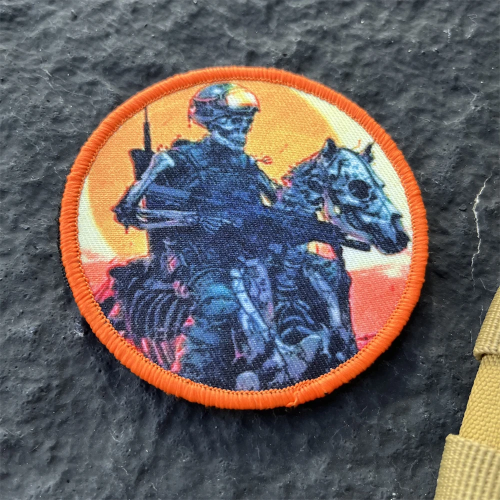 Parche táctico de moral "soldat esqueleto", brazalete del ejército militar, equipo para exteriores, mochila, pegatina decorativa con gancho impreso - imagen 5