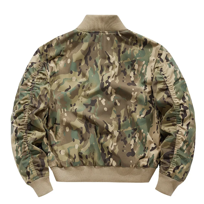 Chaqueta Bomber militar MA1 para hombre, abrigos tácticos sueltos, impermeables, múltiples bolsillos, cuello levantado, primavera y otoño - imagen 2