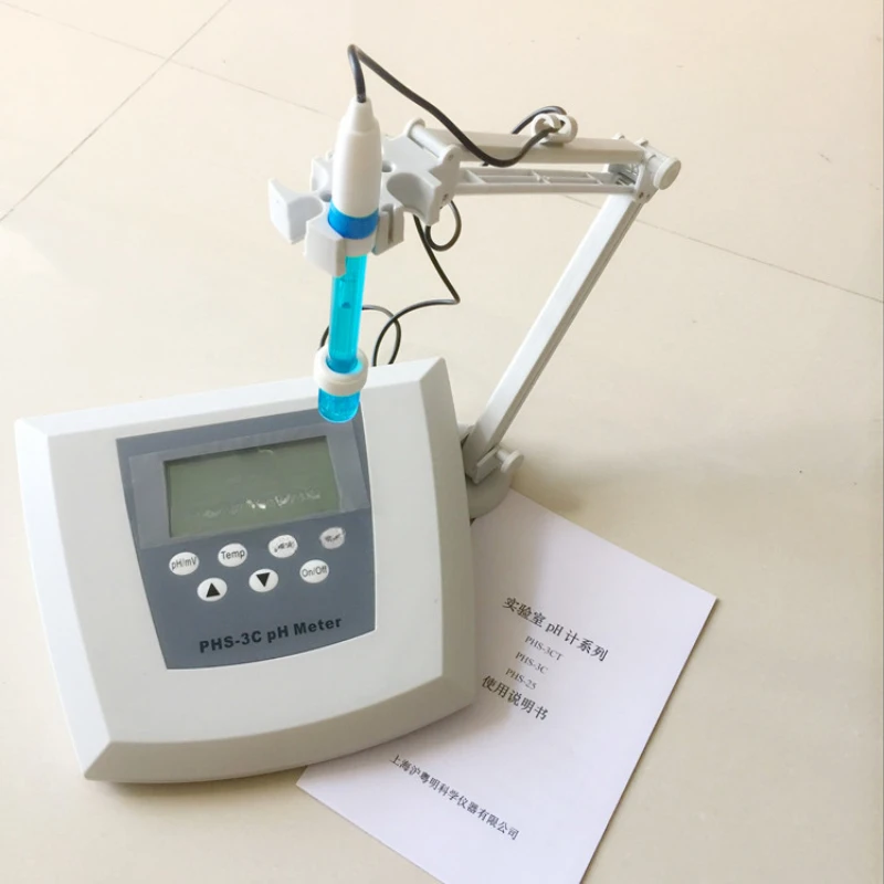 Medidor de pH de escritorio, medidor de pH digital de precisión, prueba de solución de PHS-3C