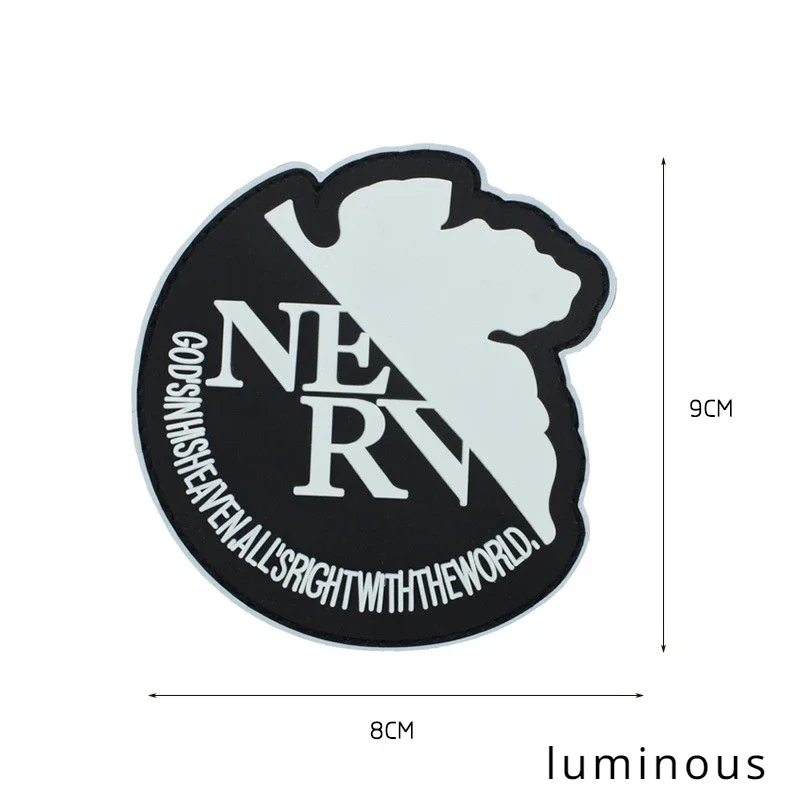 Insignia de moral de gancho y bucle 3D PVC neón Genesis EvaPatches brazalete táctico militar que brilla en la oscuridad parche mochila ropa pegatina - imagen 2