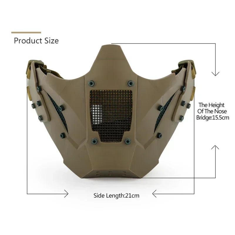 ERQYGRA-mascarilla táctica de hierro, accesorios de Paintball Airsoft, juego de guerra de Halloween, tiro, caza, equipo deportivo al aire libre - imagen 4