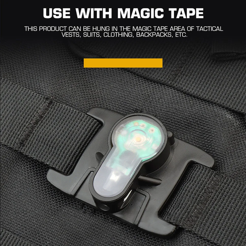 Luz de señal táctica MOLLE para Airsoft, chaleco de caza, chaleco de supervivencia, luz estroboscópica de rescate al aire libre, impermeable - imagen 5