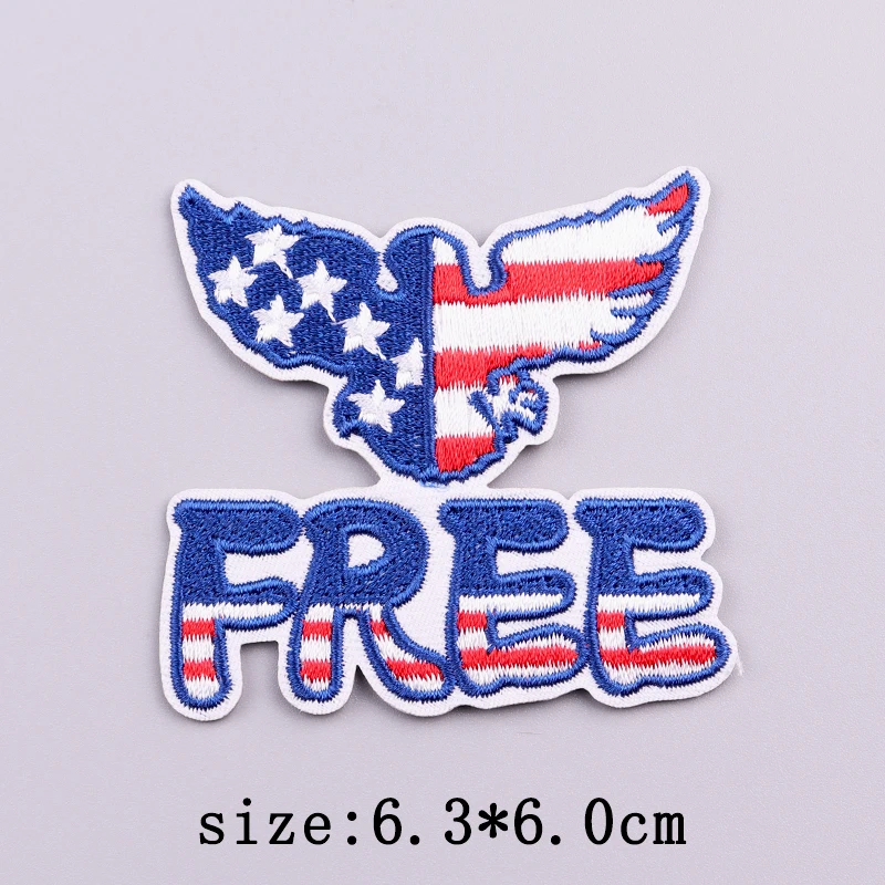 Parches bordados del 4 de julio para ropa, estilo americano, águila calva, parches para planchar en la ropa, insignias de decoración de EE. UU. - imagen 3