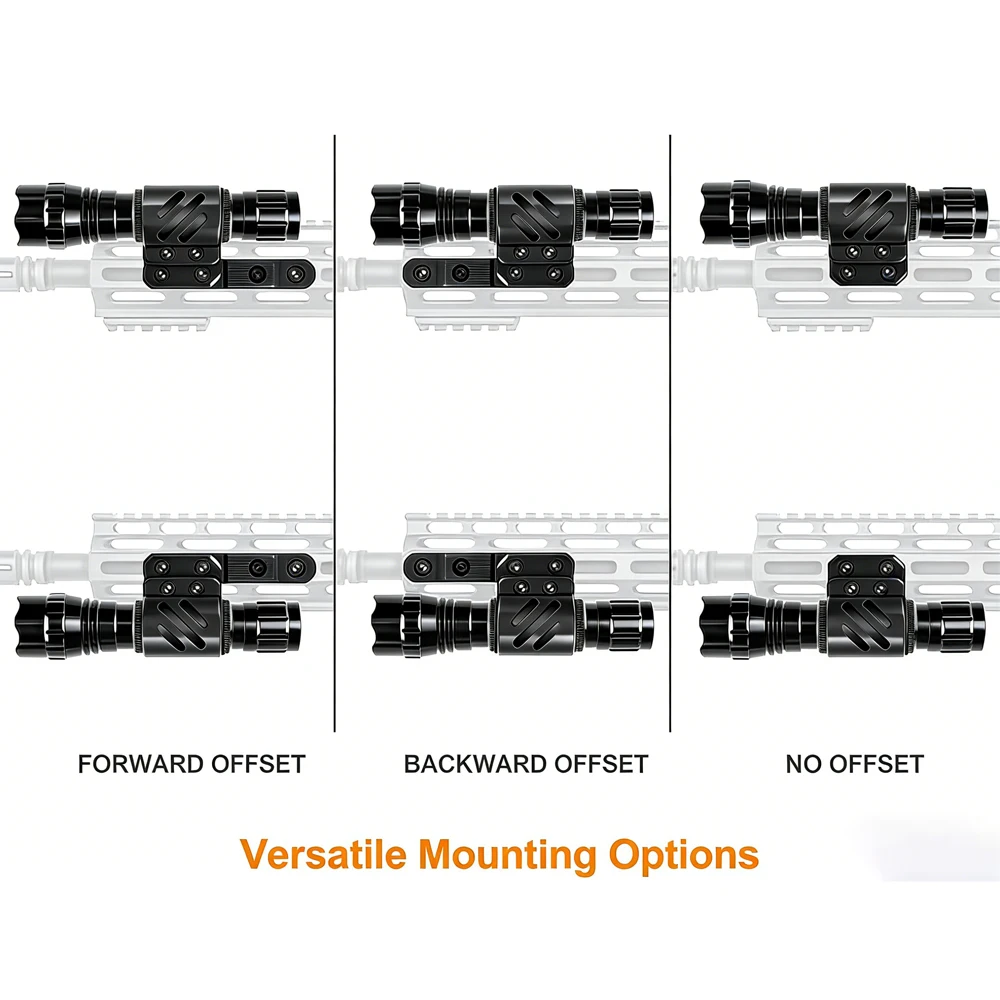 Soporte de anillo para linterna Offset para sistema de riel de bloqueo M, soporte de linterna, soporte de Clip para riel Picatinny, accesorio para pistola de caza - imagen 4