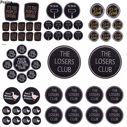 10 parches bordados termoadhesivos letras positivas – Negro ropa