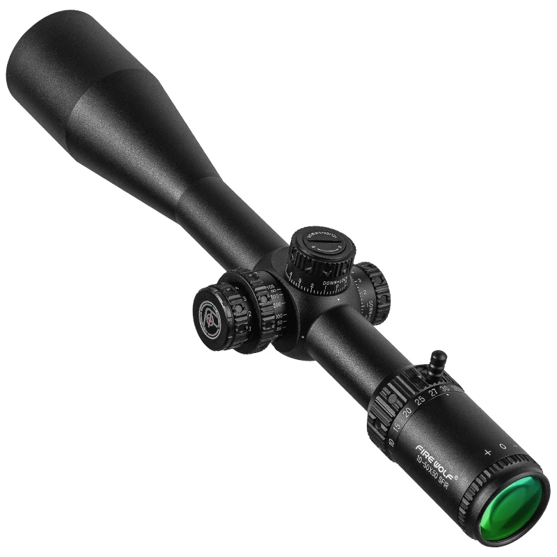 FIRE WOLF-mira de caza 10-50X50 SFIR, retícula de iluminación roja de vidrio, paralaje lateral, reinicio de bloqueo de torreta - imagen 5
