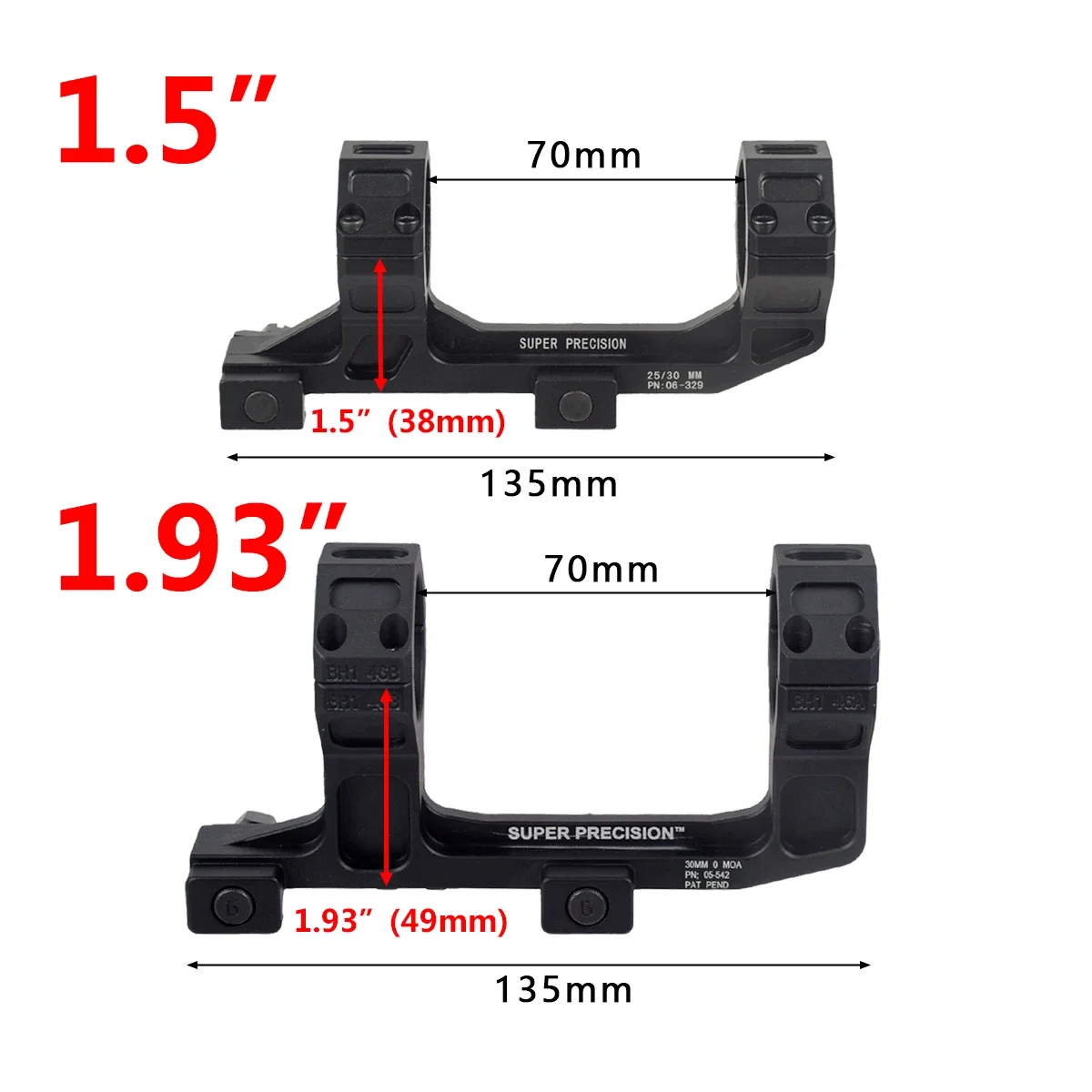 Montaje GEISSELE 25,4/30mm alcance de anillo súper precisión 1,54 "1,93" alcance óptico ROF-45 ROF-90 montaje combinado para riel Picatinny de 20mm - imagen 3