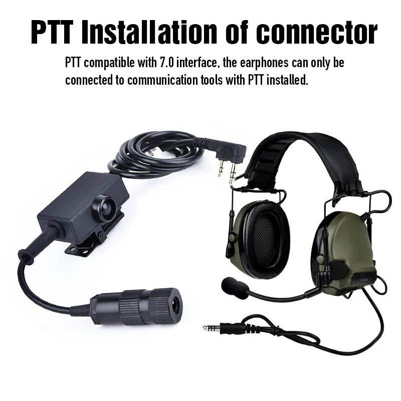 WADSN COMTAC III auriculares tácticos captación activa micrófono con cancelación de ruido comunicación para caza al aire libre protección auditiva - imagen 4