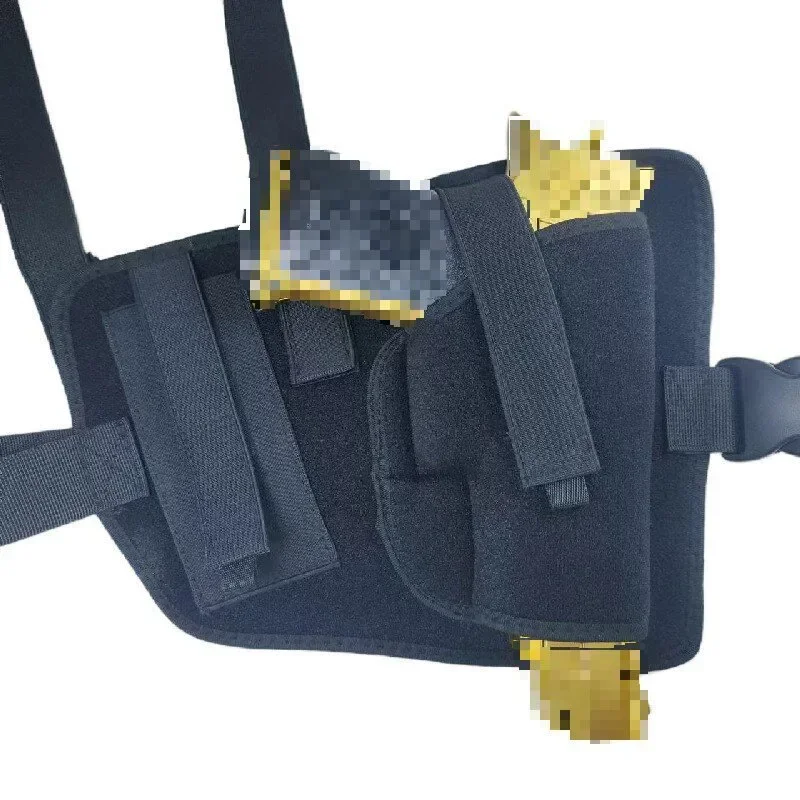 Funda de hombro de neopreno táctica multiusos para exteriores, bolsa de pistola de axila oculta transpirable para caza, herramienta de pecho Flexible - imagen 3