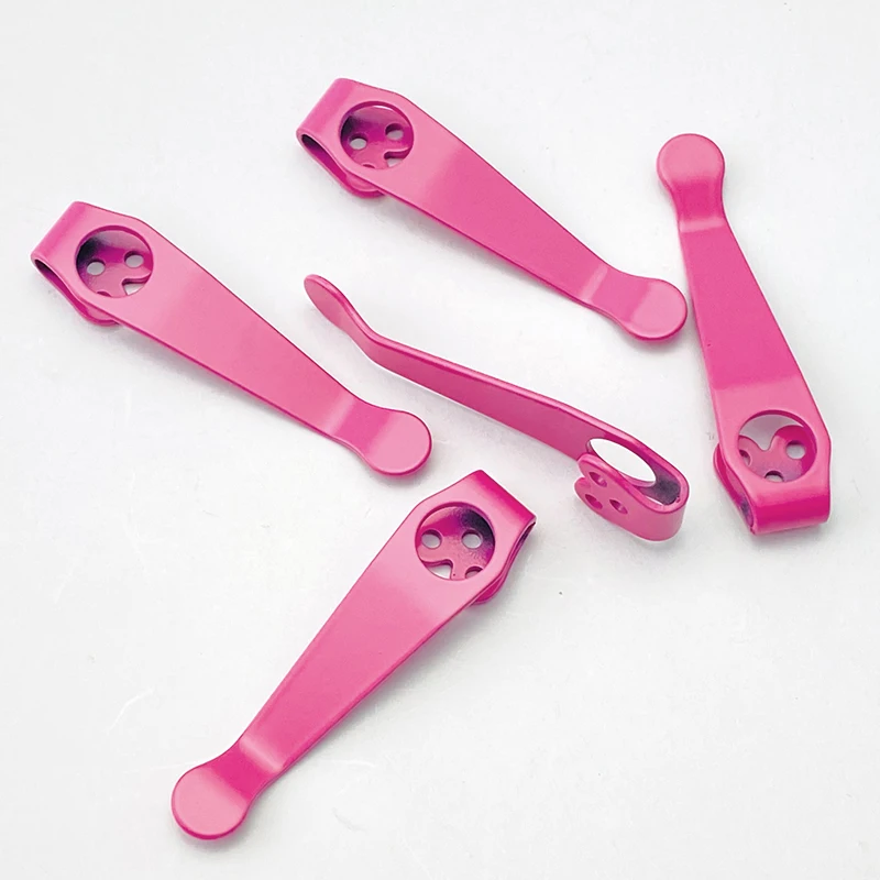 Clip de cuchillo de bolsillo plegable de Color rosa para Para2 C81 C10 C11, Clips traseros, Clip de cintura de titanio, accesorios de reacondicionamiento, 1 pieza - imagen 3