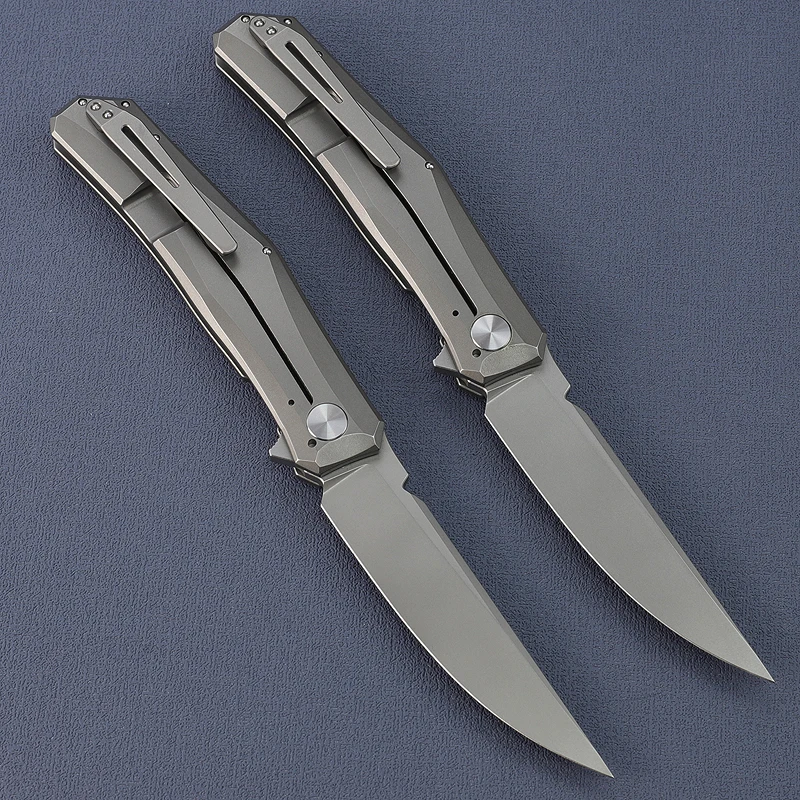 Espina Verde Mini Hoja Persa D2 – Cuchillo táctico con mango titanio - imagen 3