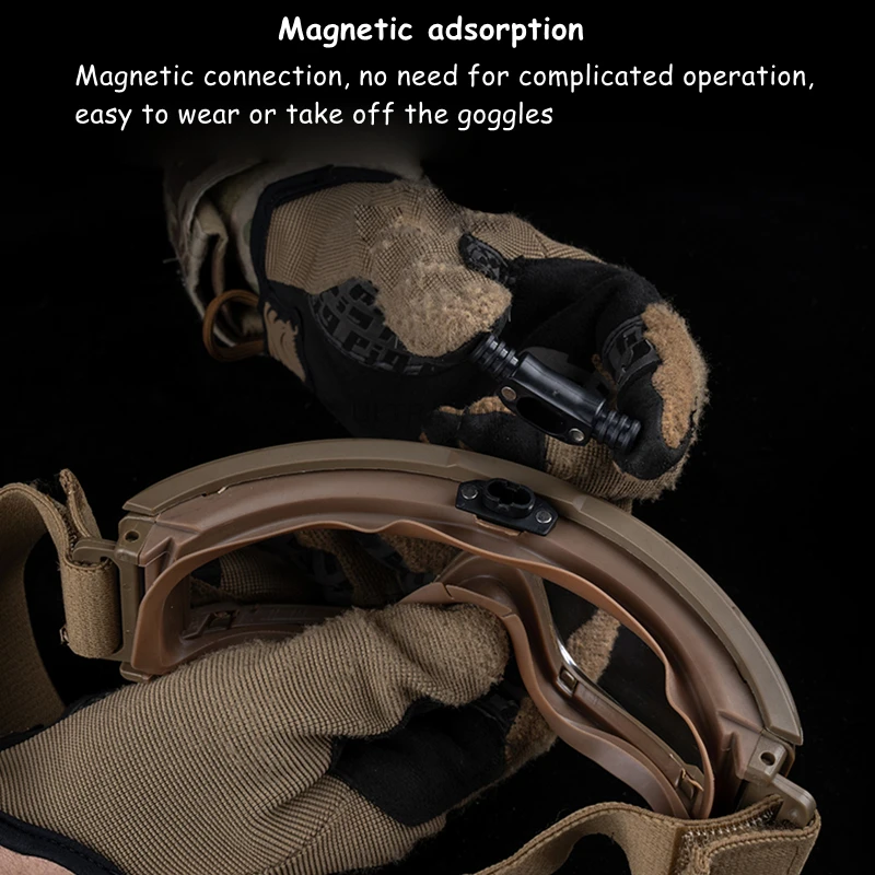 Gafas para exteriores, desempañador de ventilador, Kit antiniebla, gafas de caza y senderismo, desempañador de aire para disparar, gafas de protección para Motocross, máscaras de esquí - imagen 4