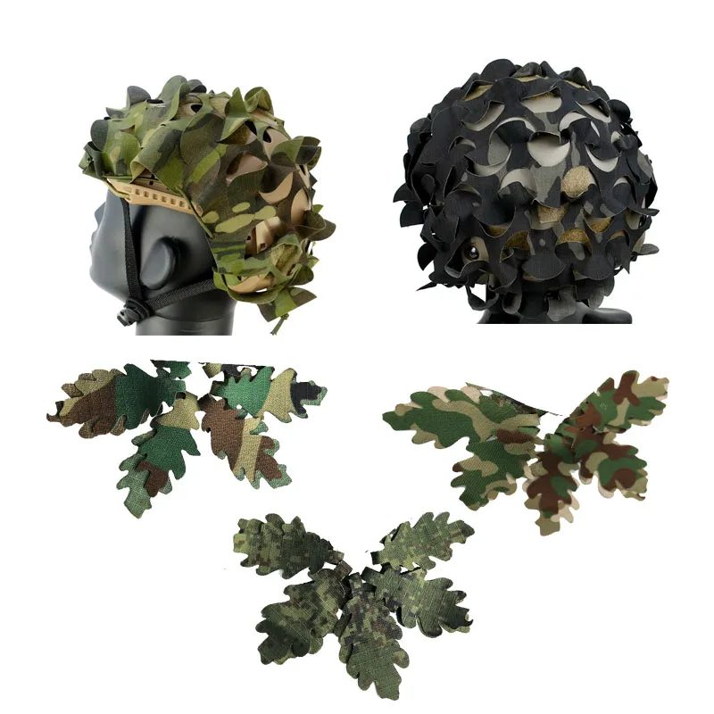Cubierta de casco Airsoft cortado con láser 3D de camuflaje/paracaidista de Paintball caza forestal casco Airsoft tiras de tela de camuflaje - imagen 3