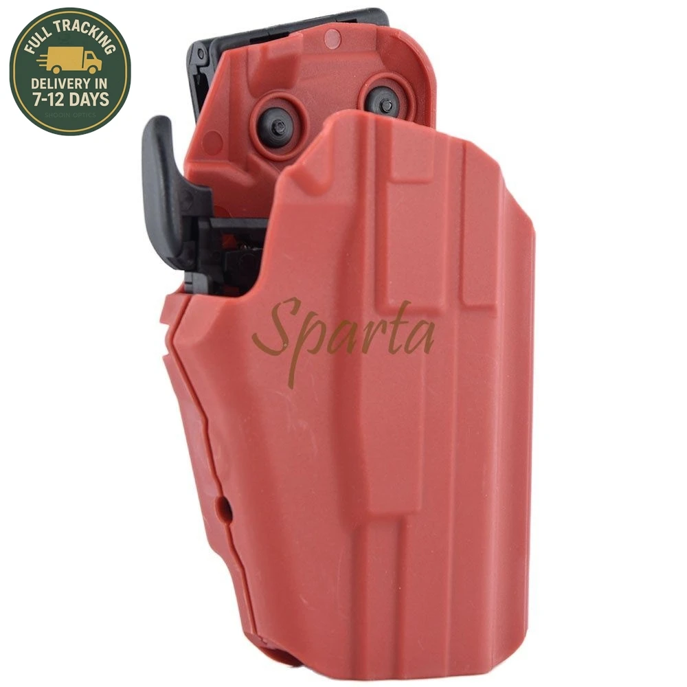 Funda de pistola de extracción rápida, funda táctica de polímero de alta resistencia con bloqueo de liberación, mano derecha Compatible con múltiples - imagen 4