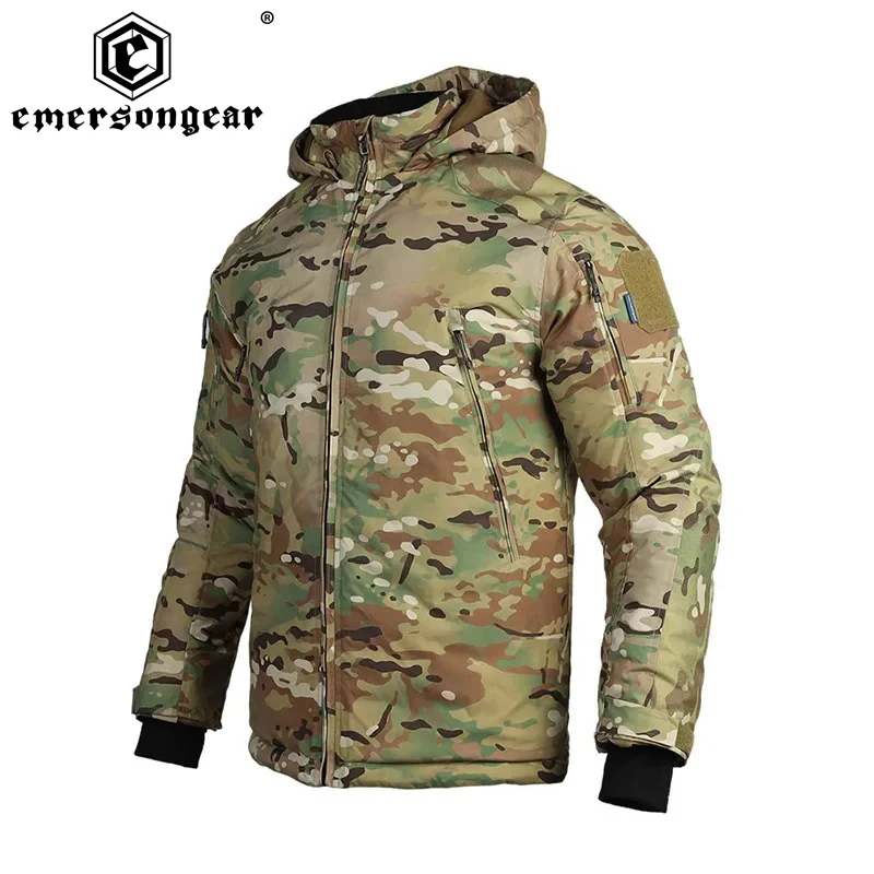 Chaqueta táctica para hombre, abrigo militar cálido a prueba de viento para invierno, caza al aire libre, senderismo, Emersongear, mezcla de algodón de zorro Polar con capucha