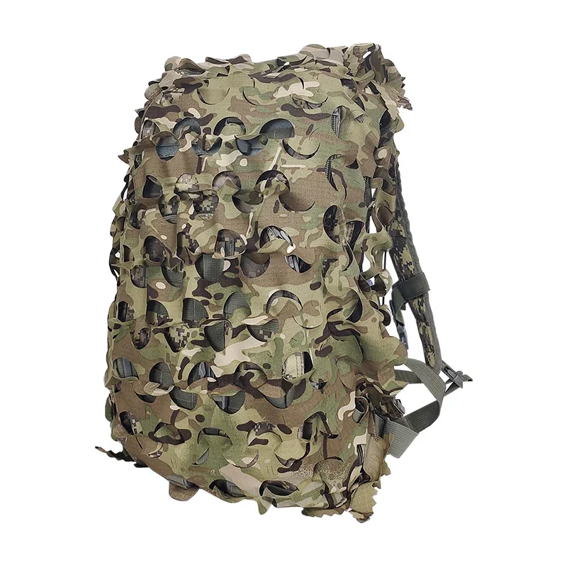 Mochila de red de camuflaje 3D, cubierta de mochila de caza de camuflaje con corte láser de 60L y 80L, accesorios de caza para paracaidista y Paintball