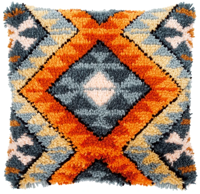 Prajna-Kit de gancho de pestillo de patrones geométricos, paquete de almohada de nudo, Kits de gancho de pestillo de bordado, juego de Fundas de cojín para costura - imagen 3