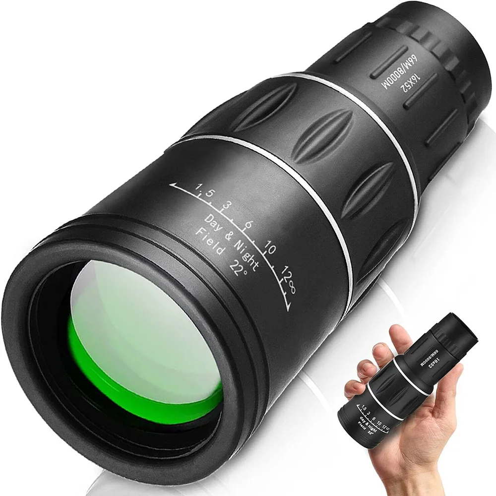 Potente telescopio Monocular 16x52, alcance de doble enfoque, binoculares con Zoom, Prisma, Monocle compacto para caza, equipo de Camping, nuevo - imagen 4