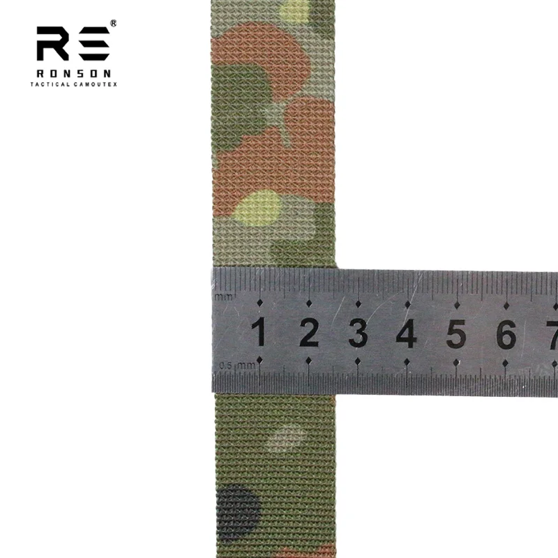 Cinta de correas de 5 metros y 10 metros, mochila táctica Molle, cinturón, correa para el hombro, bricolaje, Flecktarn, punto alemán/manchas de nieve, camuflaje - imagen 4