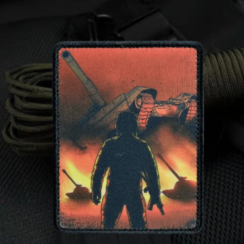 Parche con estampado táctico War Terminator, insignia de moral con gancho y bucle militar, mochilas, sombreros, parches adhesivos decorativos para ropa - imagen 2