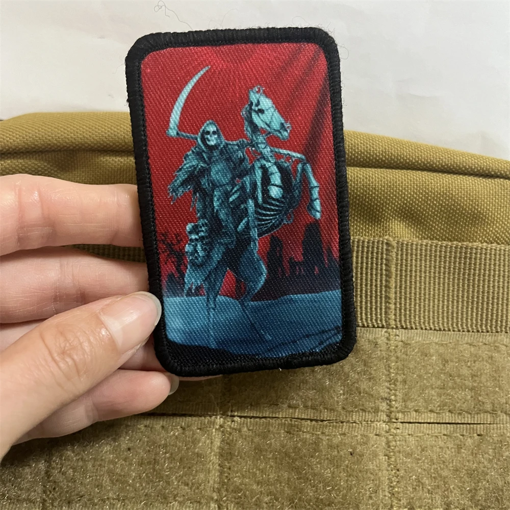 Parche táctico de moral de calavera "Reaper", brazalete militar, parches de gancho y bucle impresos para ropa, pegatina para mochila - imagen 5