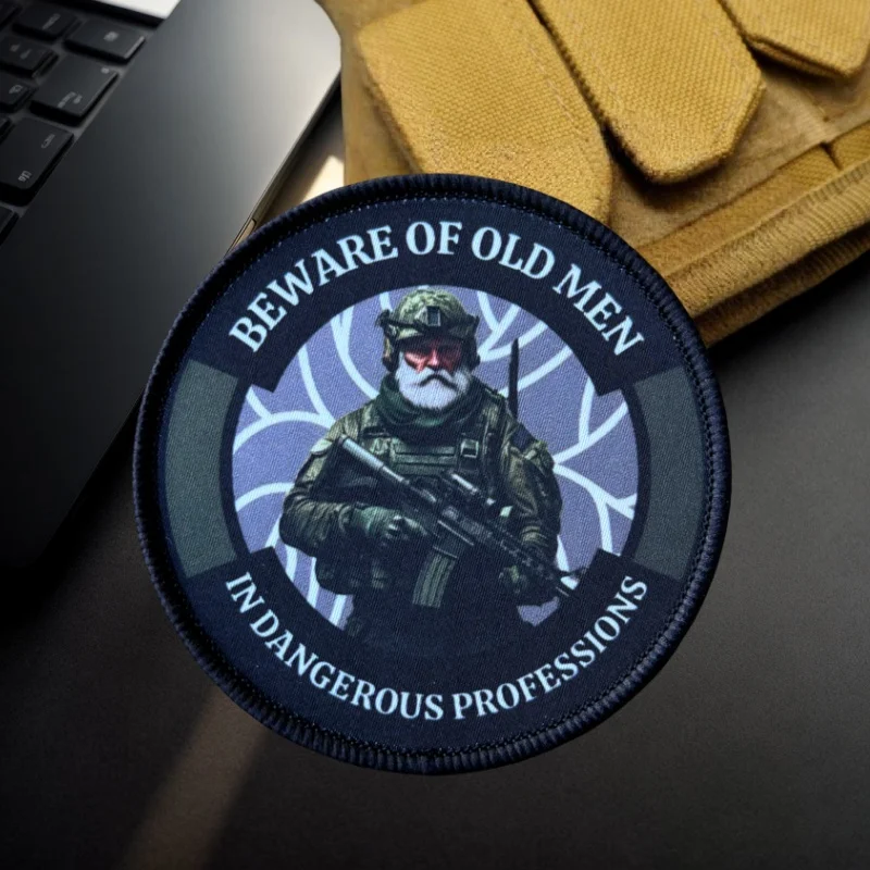 Parches adhesivos decorativos para mochila militar con gancho y bucle para insignia de moral con estampado táctico de anciano para ropa - imagen 5