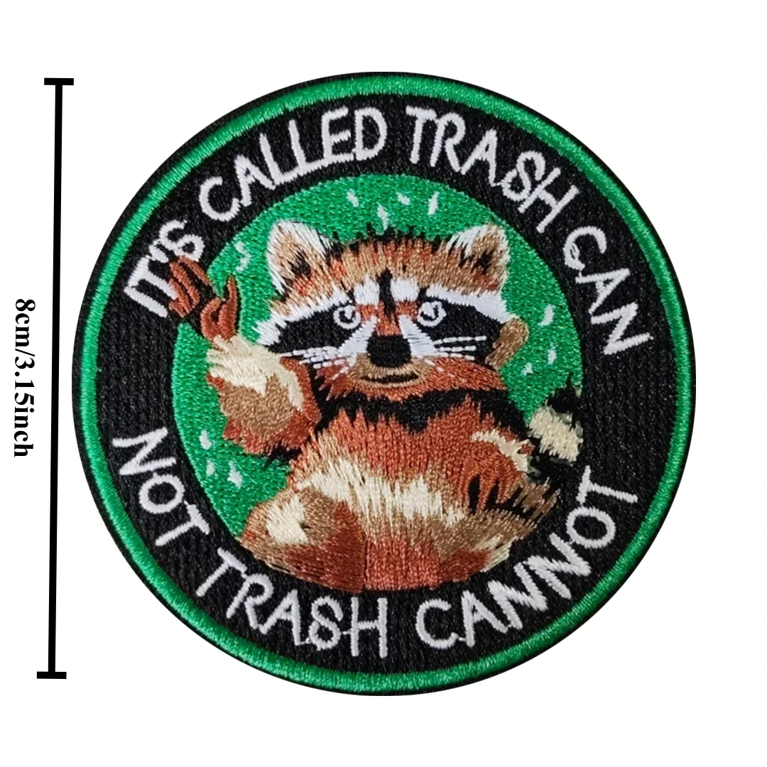 No basura no puede mapache parche táctico divertido gancho y bucle bordado parches moral insignia ejército militar brazalete mochila pegatinas - imagen 4