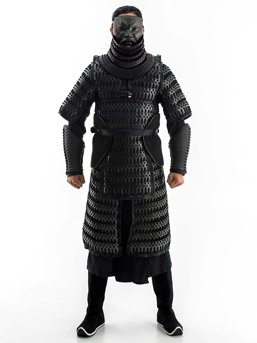 Armadura facial de hierro negro oscuro, protector de máscara, soporte para el cuello, protección de la garganta, accesorios de ropa chinos, accesorios de estudio - imagen 4