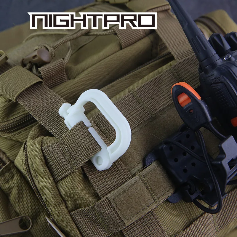 Hebilla de anillo D luminosa táctica de liberación rápida para exteriores, hebilla de resorte de Paracord, accesorios, Clip de correas, mochila, gancho Molle - imagen 3