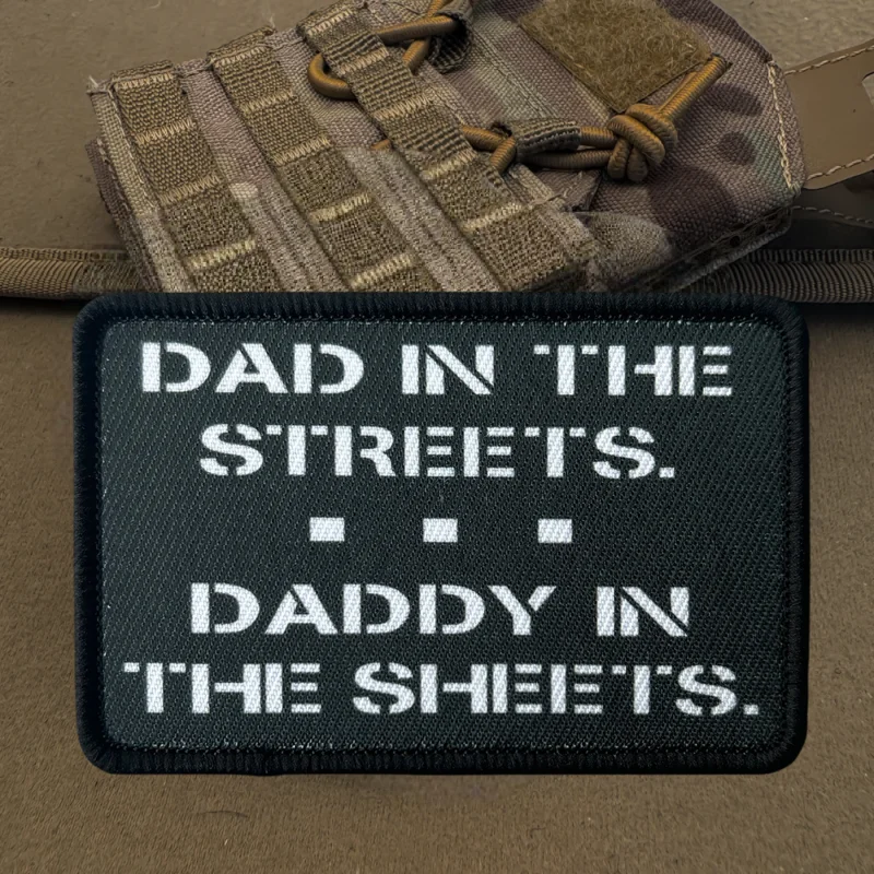Parche estampado de papá en la calle, chaleco táctico, insignia de moral con gancho y bucle, pegatinas decorativas para mochila, parches para brazalete para ropa - imagen 5