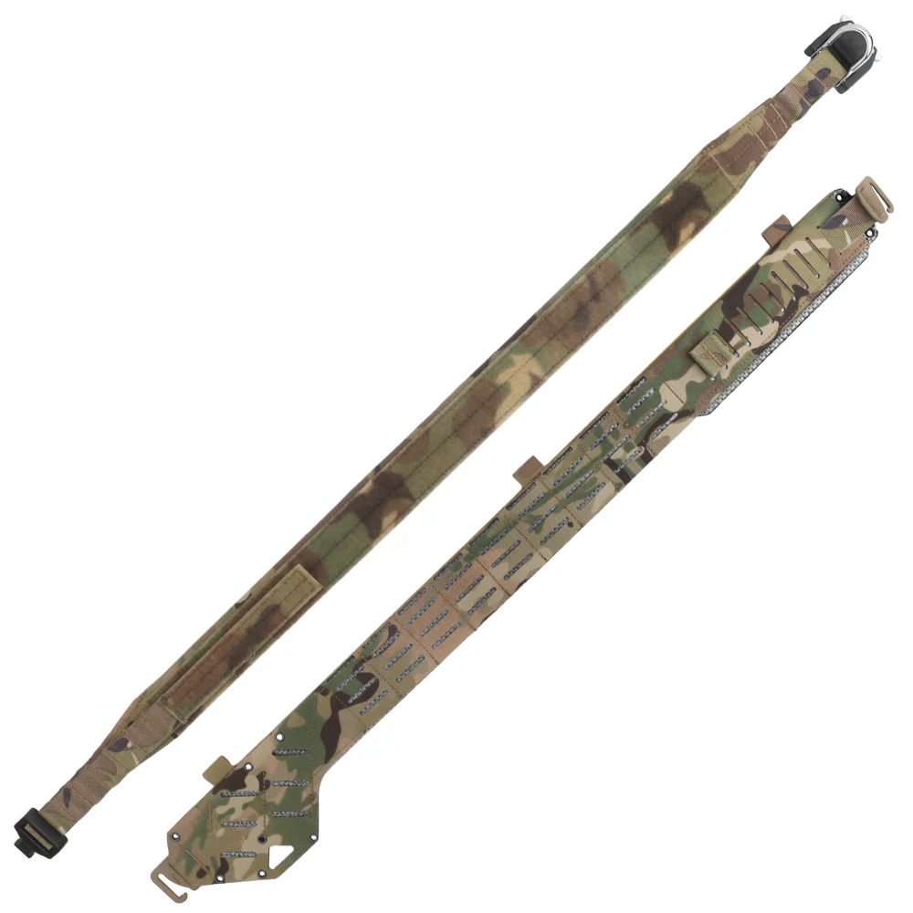 Cinturón táctico de 2 capas para caza al aire libre, cinturón de combate, hebilla de Metal de separación rápida, MOLLE, equipo de Airsoft, sistema de usuario - imagen 3