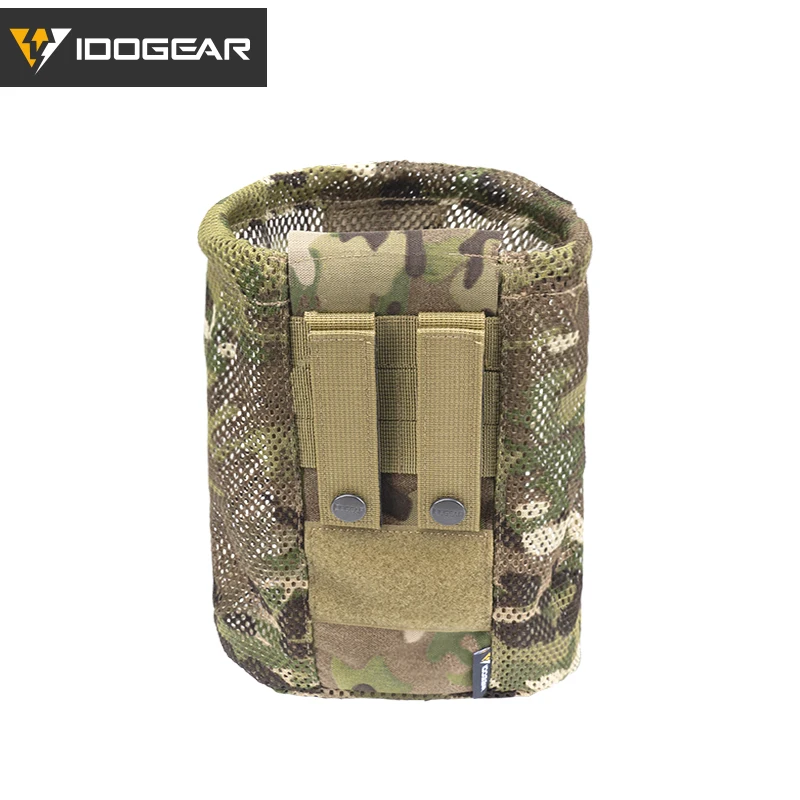 IDOGEAR bolsa de descarga táctica plegable de alta capacidad malla de nailon MOLLE cinturón Compatible ligero duradero solapa con cordón 3595 - imagen 3