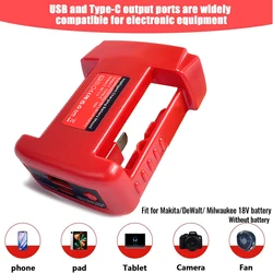 Adaptador batería litio USB-C para Milwaukee, Makita y DeWalt