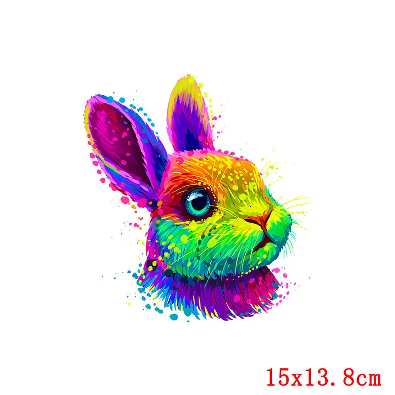 Parche de transferencia de calor de oso, caballo tigre, bricolaje, Punk/animales coloridos, transferencias de hierro para ropa, camiseta, pegatina de hierro para ropa - imagen 5