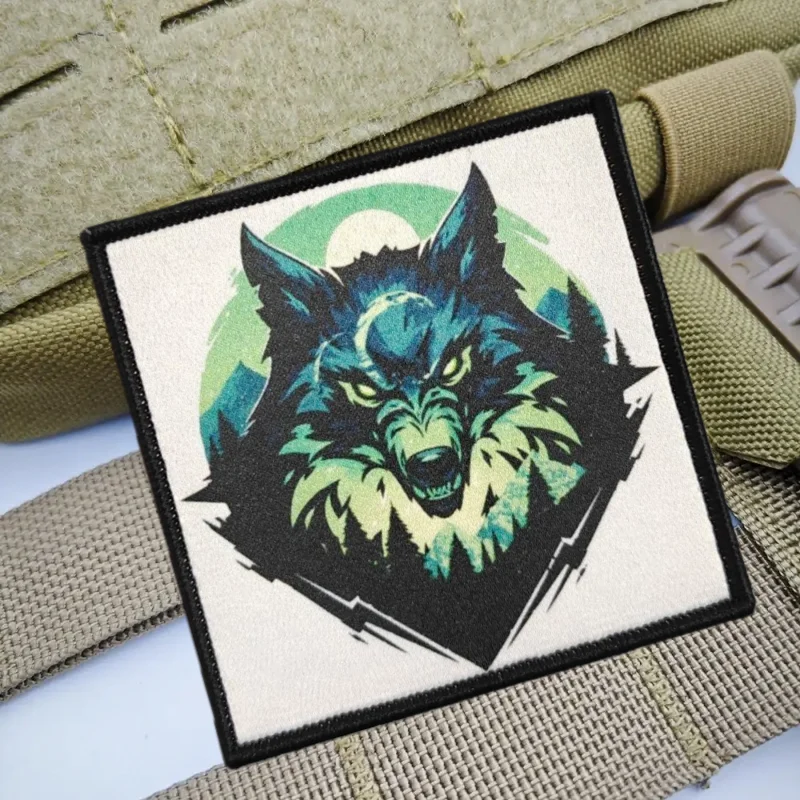 Parche táctico velcro lobo feroz del bosque – para mochila y chaleco - imagen 4