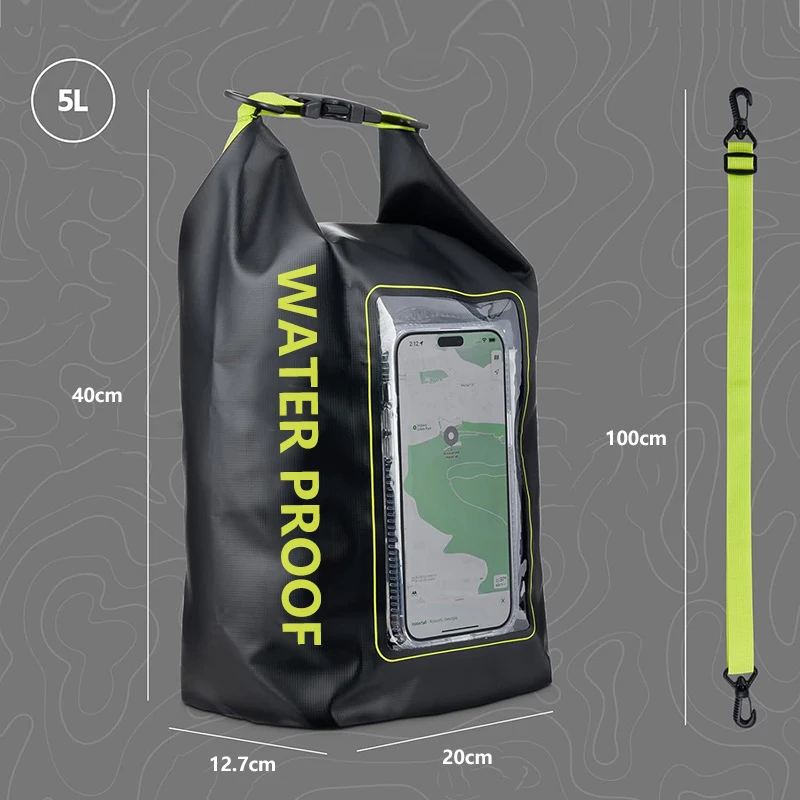 Bolsa seca impermeable con pantalla táctil para kayak, senderismo y surf - imagen 4