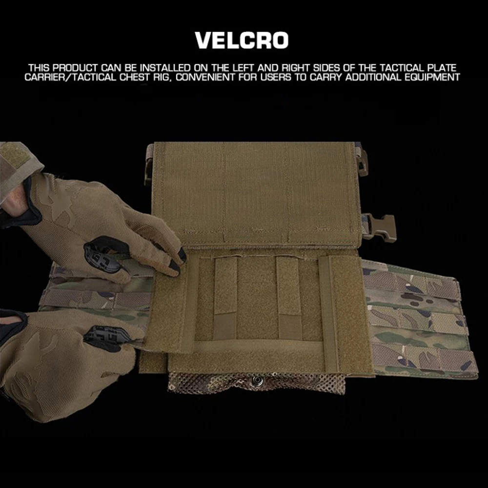 Chaleco táctico de montaje lateral, Panel MOLLE, gancho, soporte de Radio de caza, portador de placa serie R, accesorios para chaleco Airsoft extendido - imagen 5