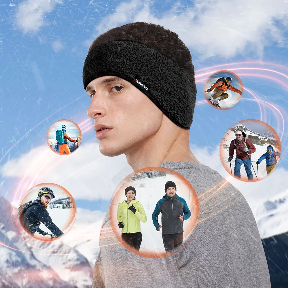 Diademas cálidas, Bandana antideslizante para exteriores, bicicleta, correr, ciclismo, esquí, motocicleta, equipo deportivo para Otoño Invierno - imagen 5