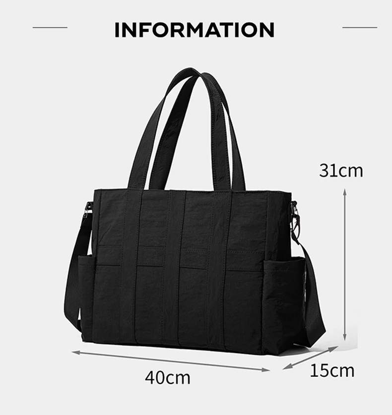 Bolsa de lona de viaje en color negro