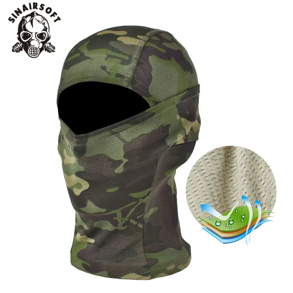 Sombrero de pasamontañas de camuflaje, máscara de cara completa para ciclismo, deportes al aire libre, caza, senderismo, esquí, casco de motocicleta, gorra interior - imagen 5