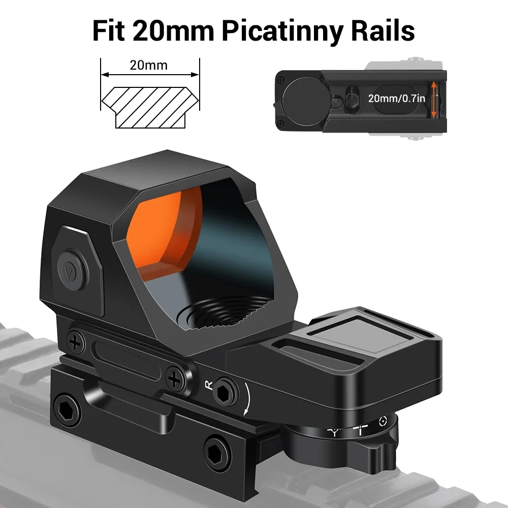 Mira Táctica Reflex punto rojo con retículas múltiples y Picatinny - imagen 5