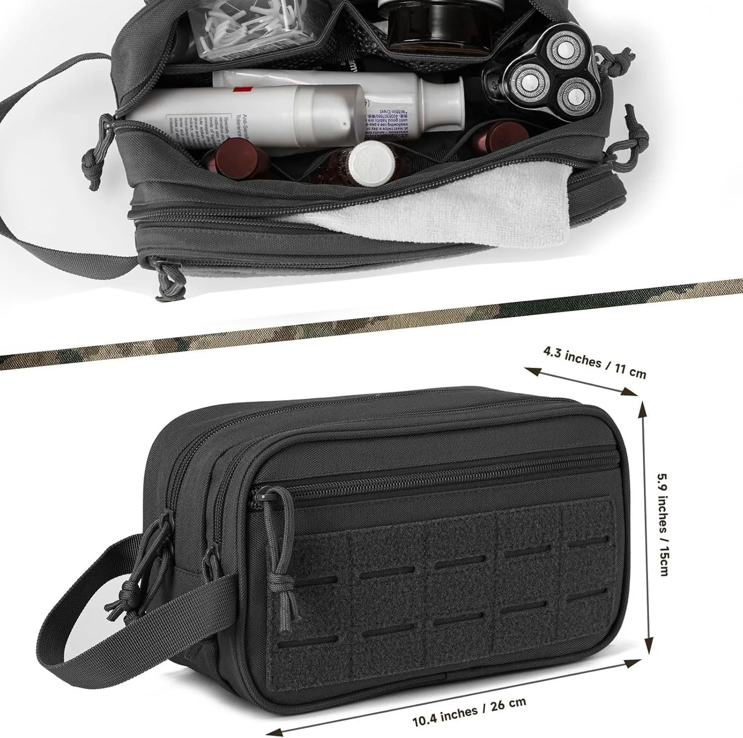 Neceser táctico para hombre, bolsa de higiene, herramienta EDC, bolsas Molle, Kit Dopp pequeño, Kit de afeitado para hombre, bolsas de ducha de viaje - imagen 2